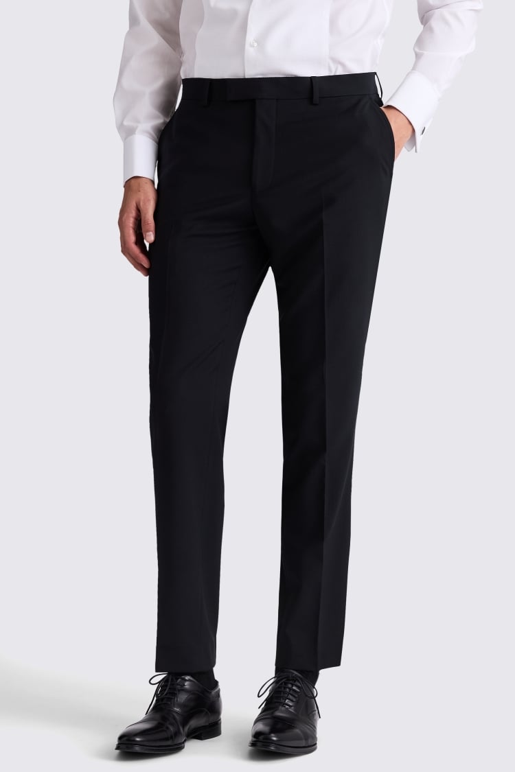 Tailored Fit Black Peak Lapel Performance Tuxedo Jacket