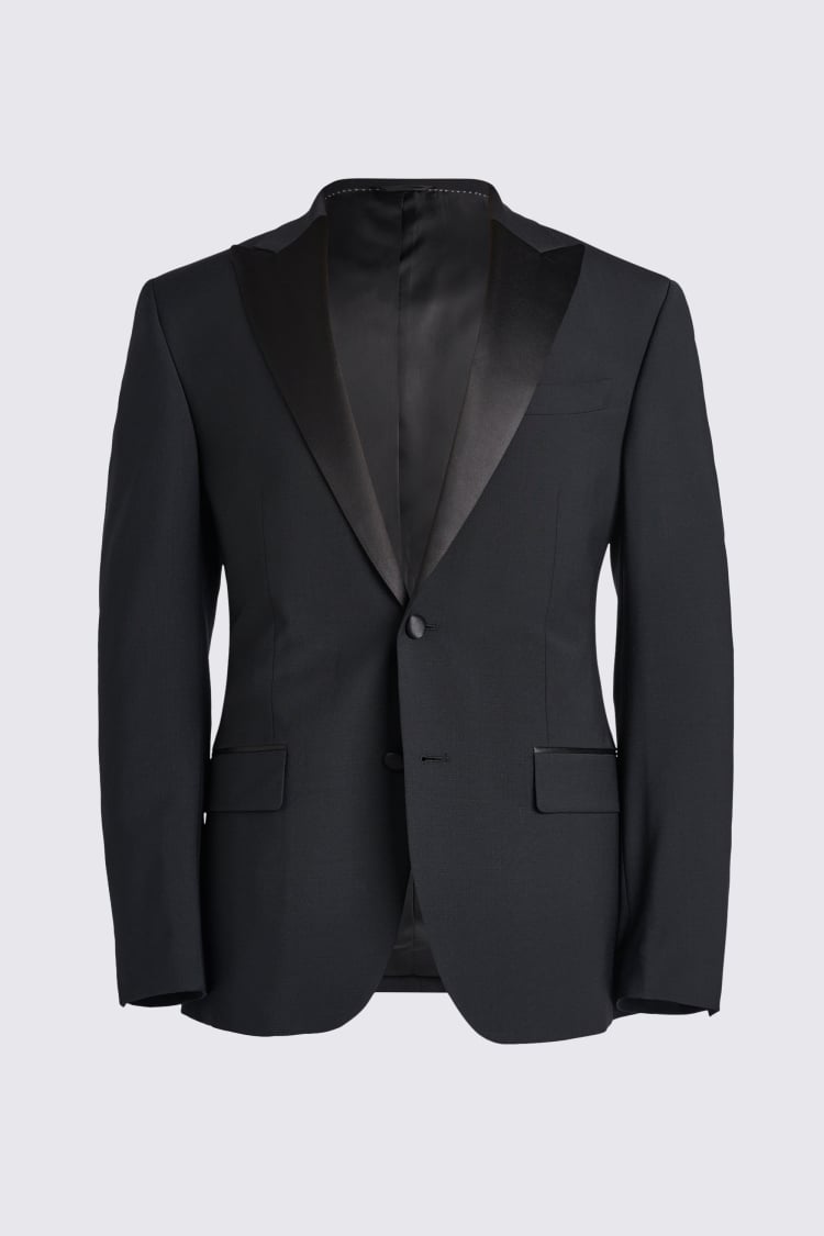 Tailored Fit Black Peak Lapel Performance Tuxedo Jacket
