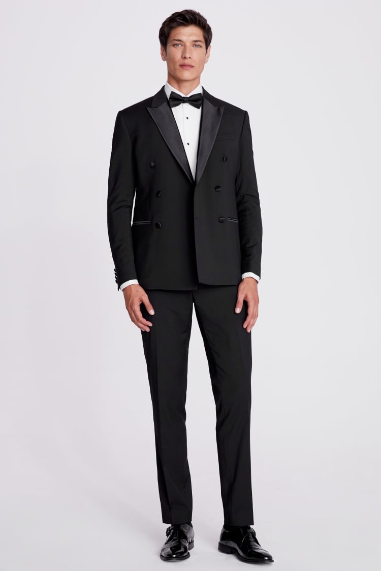 Slim Fit Black Double Breasted Tuxedo Jacket
