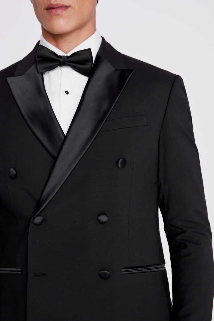 Slim Fit Black Double Breasted Tuxedo Jacket