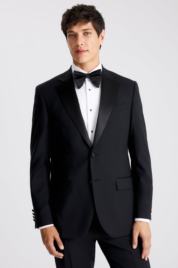 Regular Fit Black Notch Lapel Tuxedo Jacket