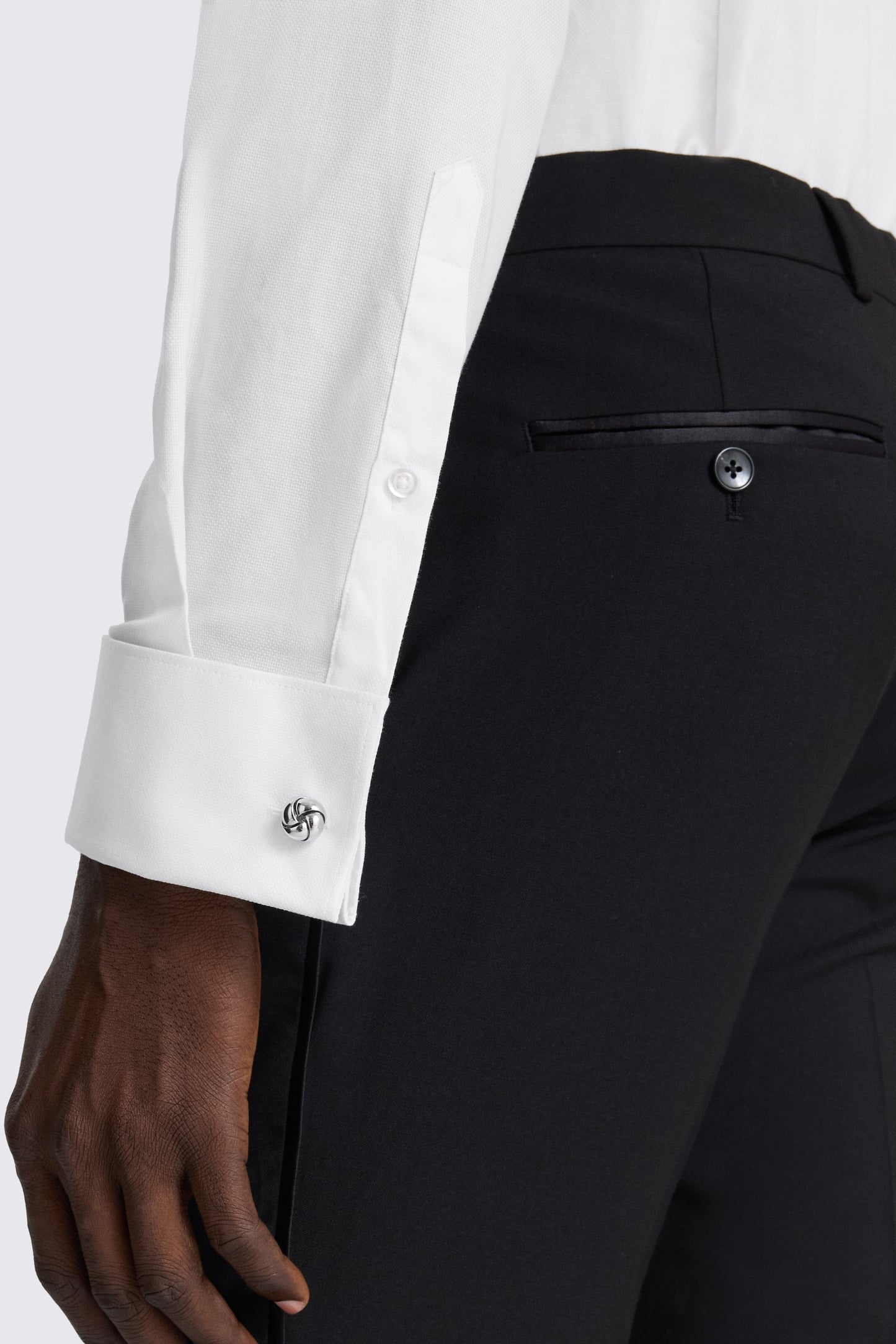 Slim Fit White Concealed Placket Dress Shirt