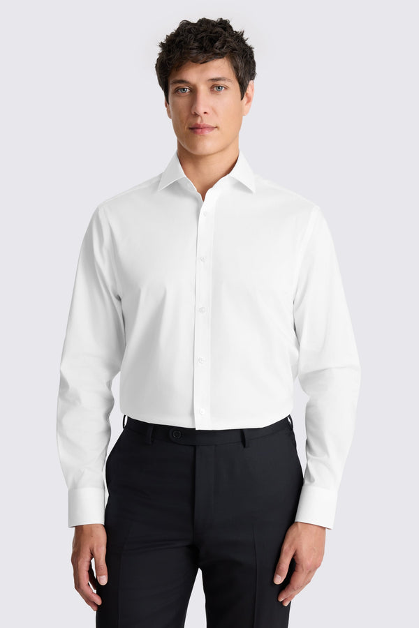 Regular Fit White Stretch Shirt