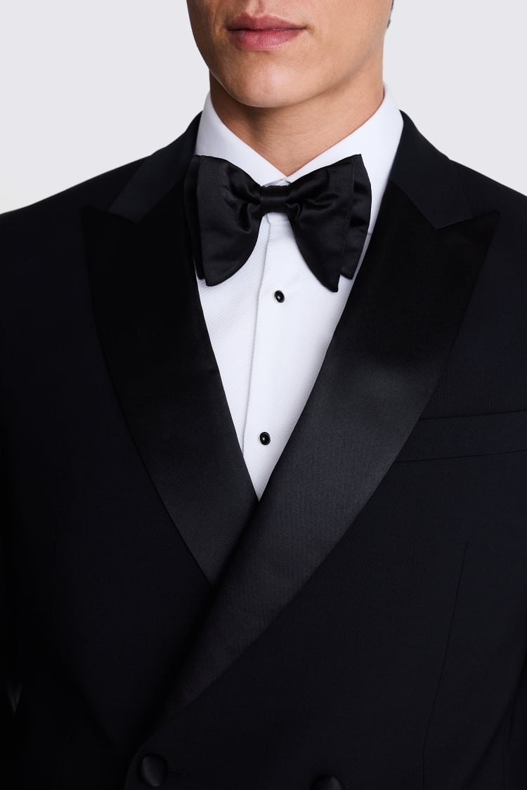 Tailored Fit Black Double Breasted Tuxedo Jacket