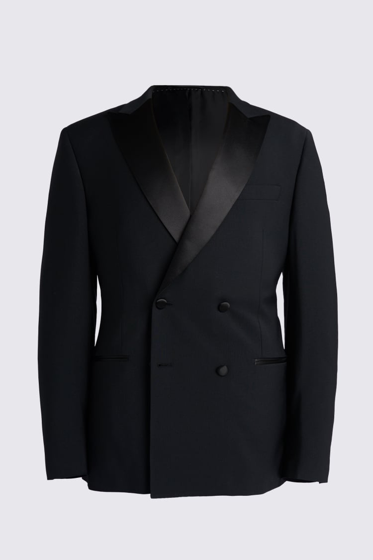 Tailored Fit Black Double Breasted Tuxedo Jacket