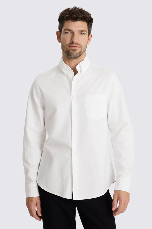 White Washed Cotton Oxford Shirt