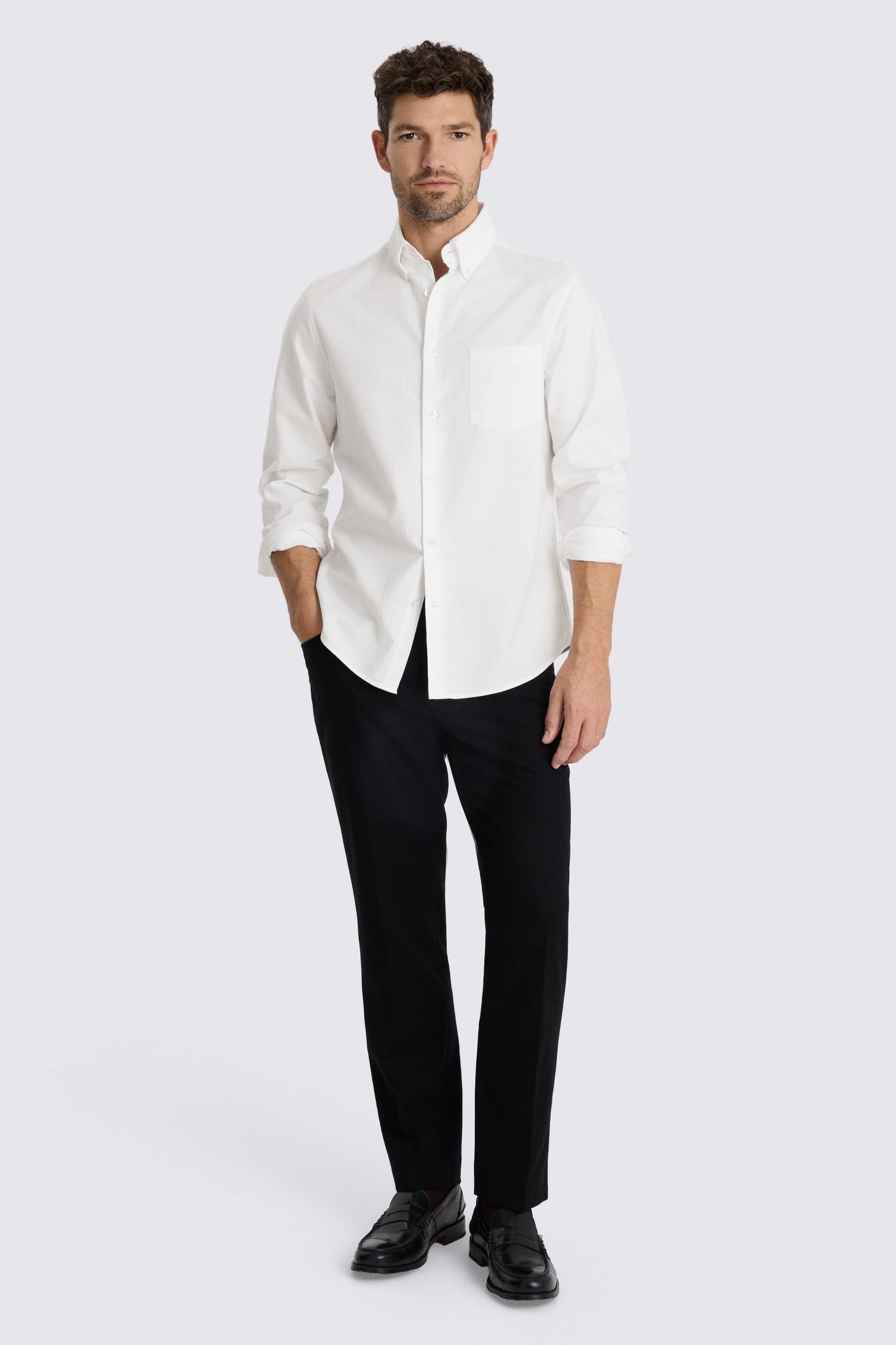 White Washed Cotton Oxford Shirt