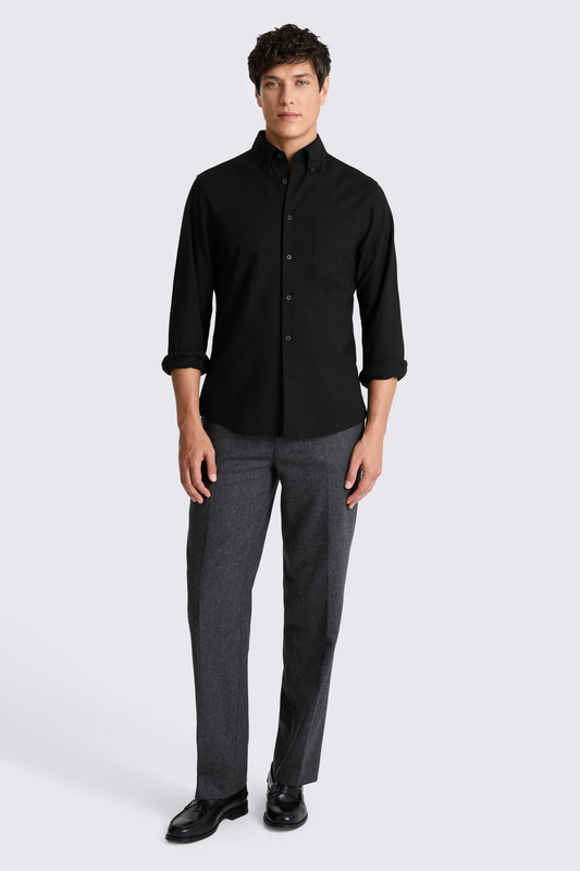 Black Washed Cotton Oxford Shirt