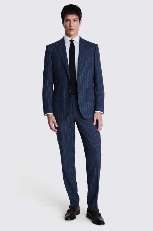 Italian Tailored Fit Blue Stripe Suit