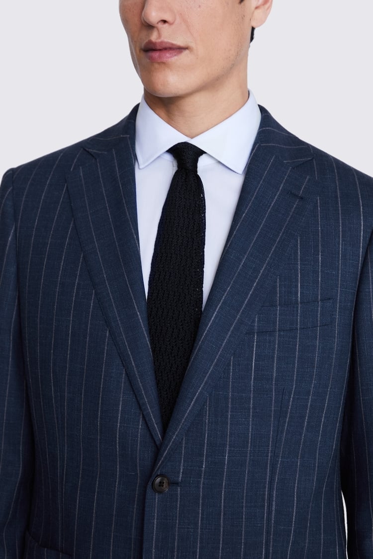 Italian Tailored Fit Blue Stripe Suit