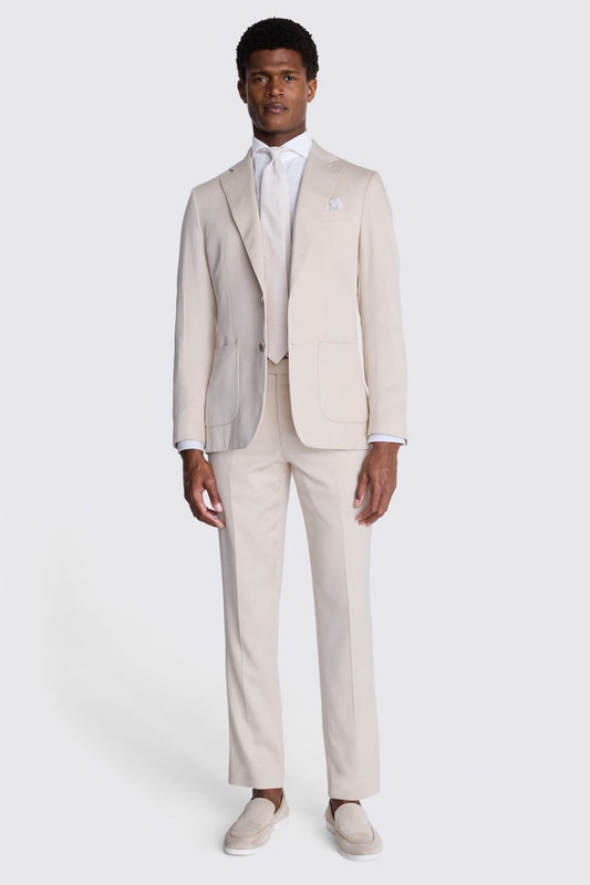 Italian Tailored Fit Light Camel Silk Suit
