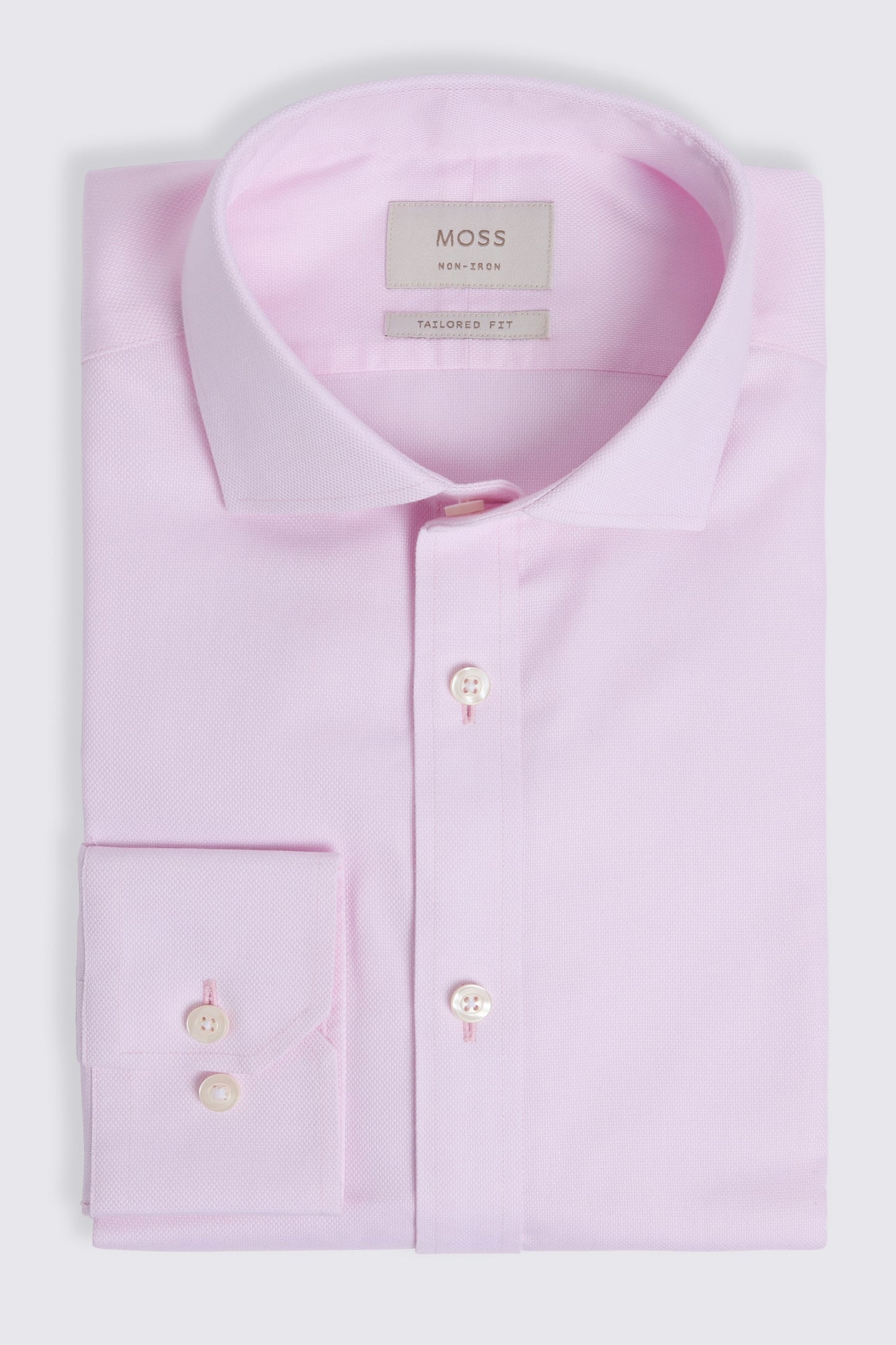 Tailored Fit Pink Royal Oxford Non-Iron Cotton Shirt