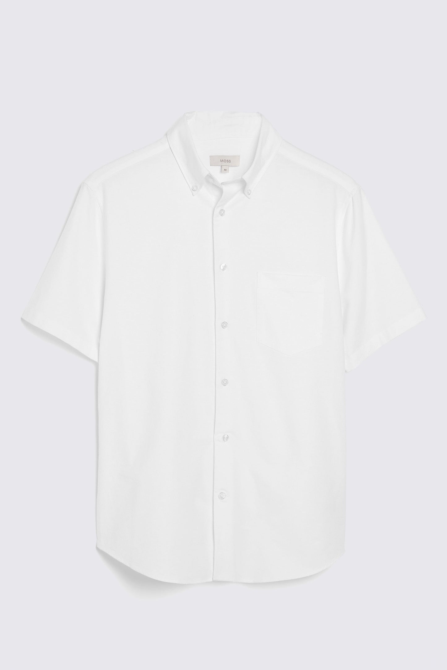 White Short Sleeve Cotton Oxford Shirt