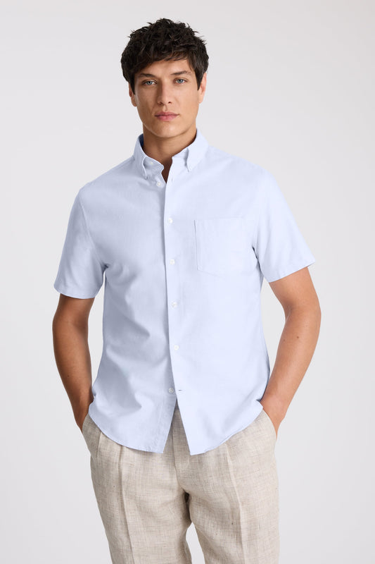 Sky Short Sleeve Cotton Oxford Shirt