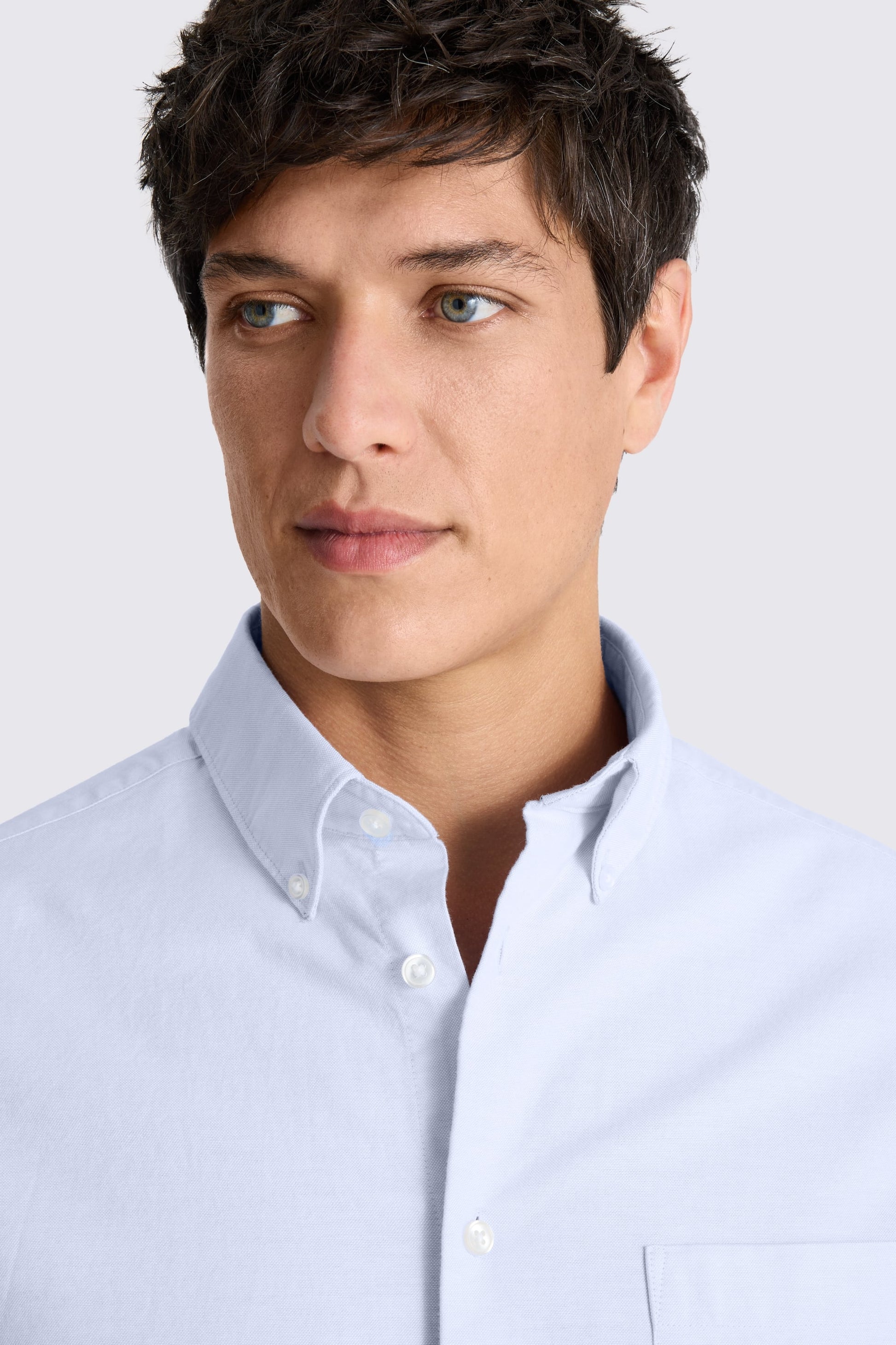 Sky Short Sleeve Cotton Oxford Shirt