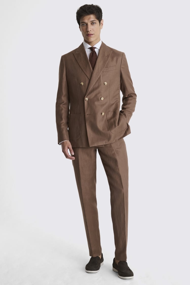 Italian Tailored Fit Copper Herringbone Suit