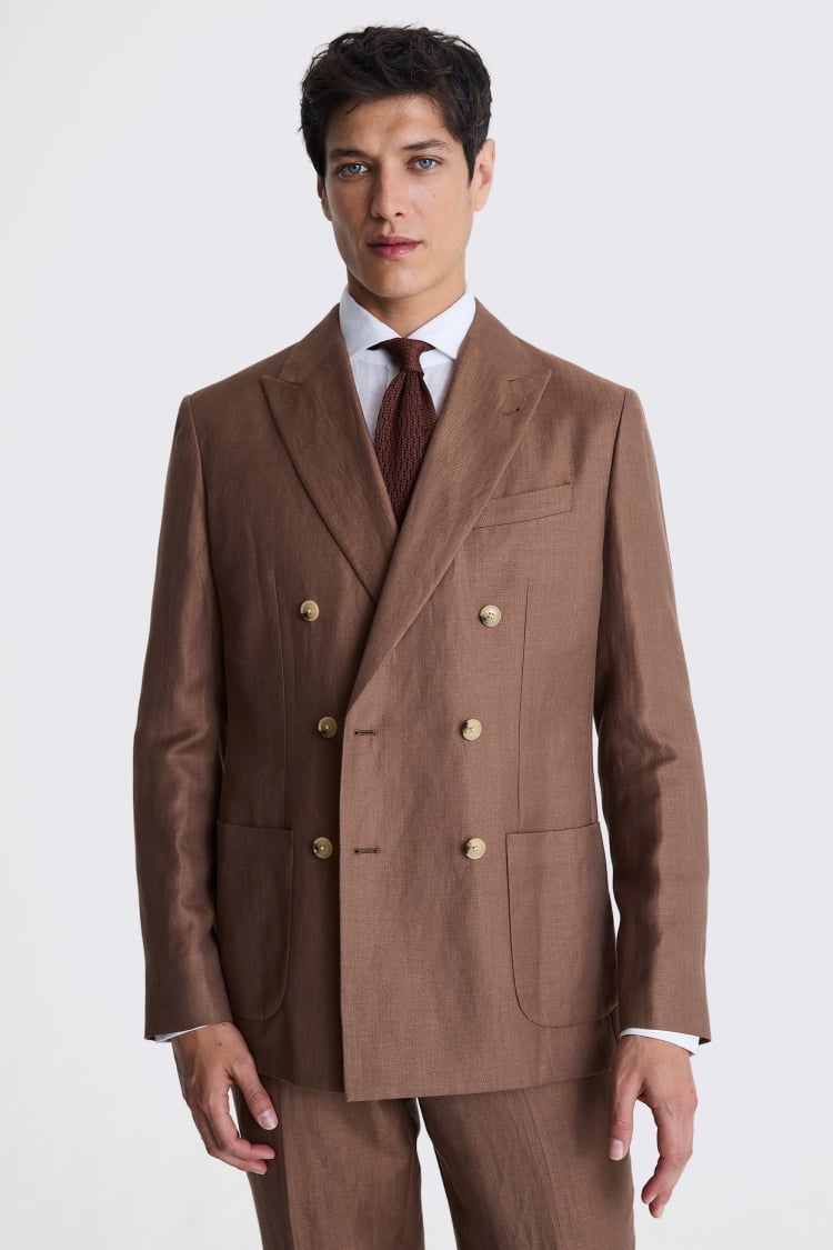 Italian Tailored Fit Copper Herringbone Suit