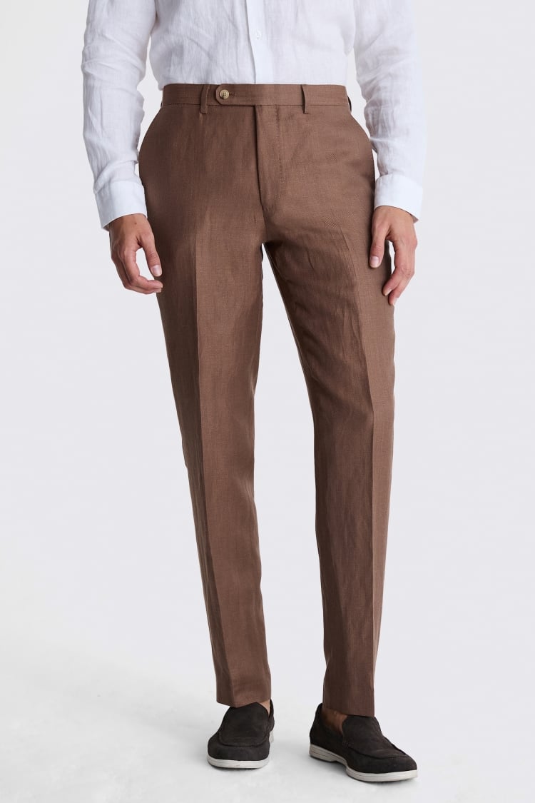 Italian Tailored Fit Copper Herringbone Suit