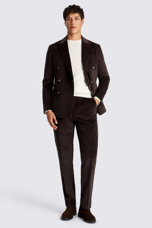Tailored Fit Dark Brown Corduroy Suit