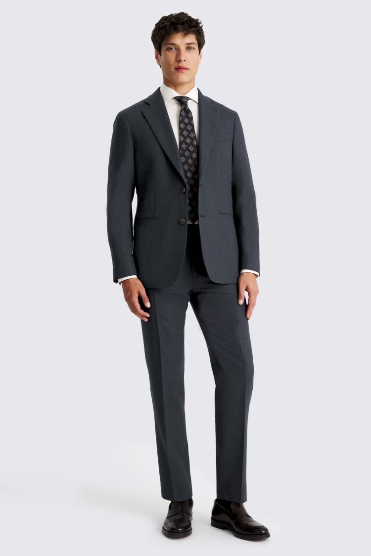 Tailored Fit Blue Twill Suit