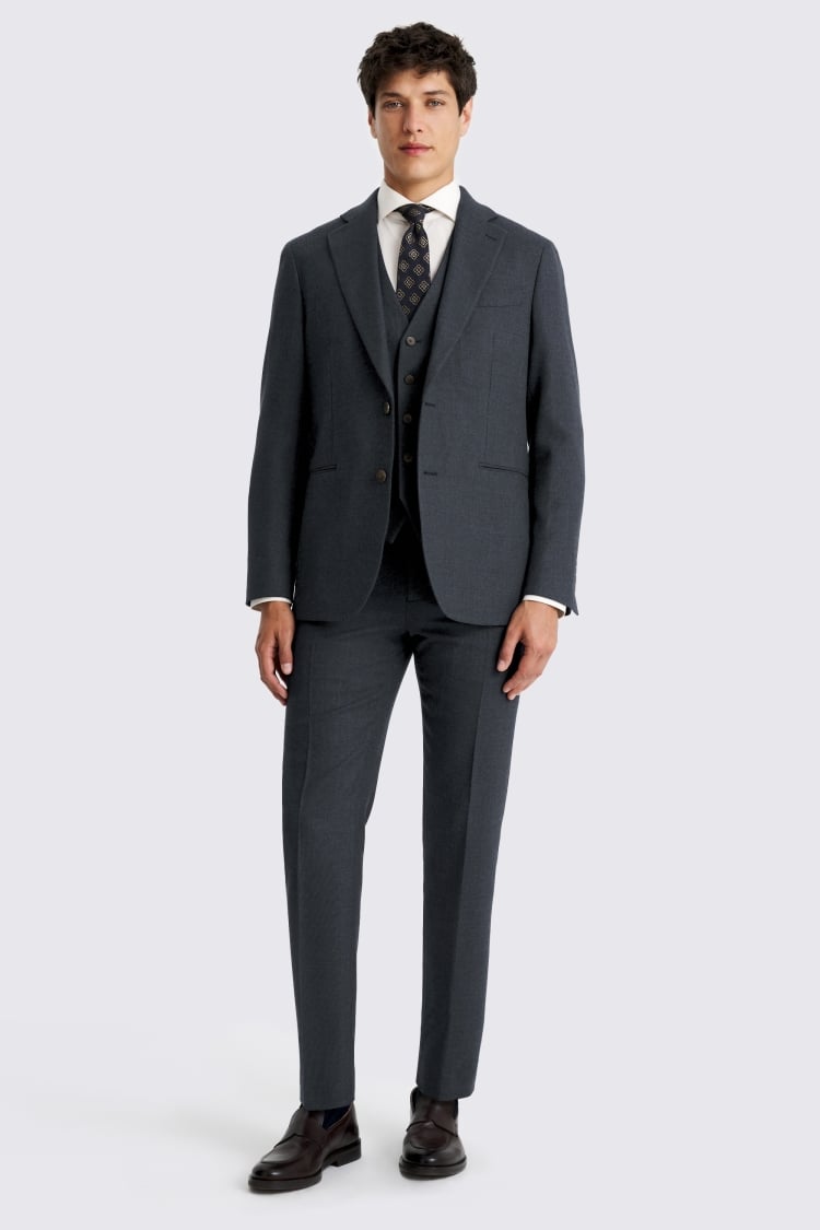 Tailored Fit Blue Twill Suit