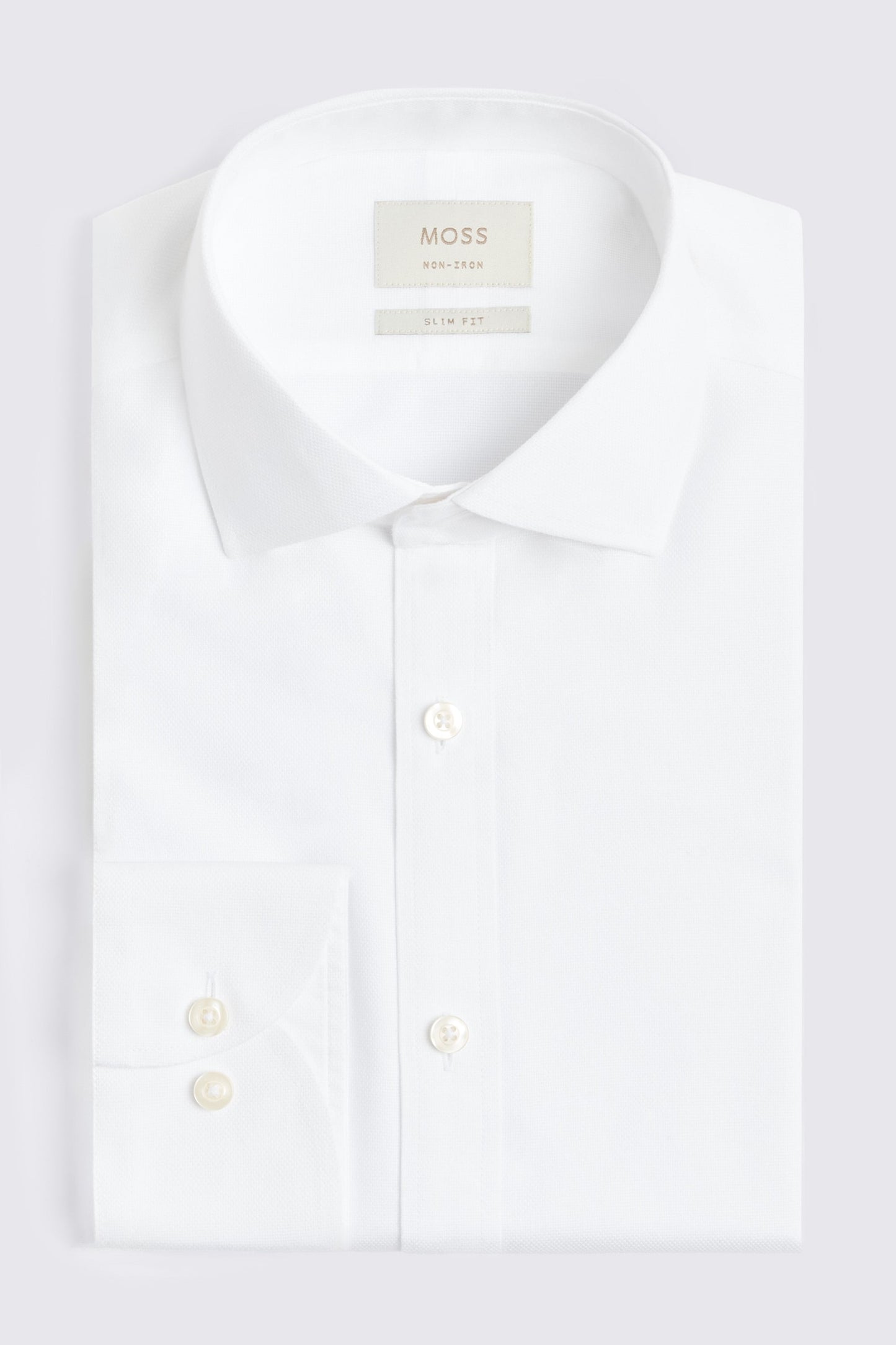 Slim Fit White Royal Oxford Non-Iron Cotton Shirt