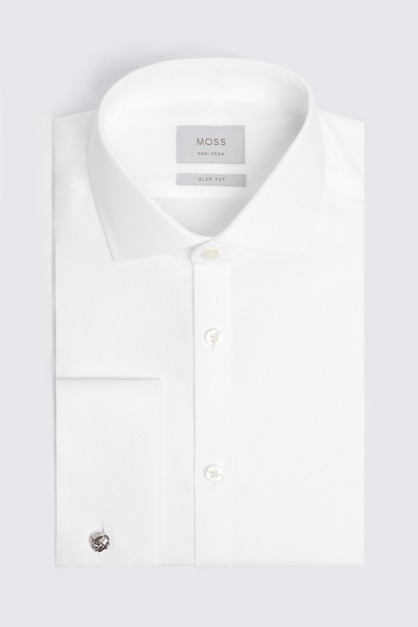 Slim Fit White Royal Oxford Non-Iron Cotton Shirt
