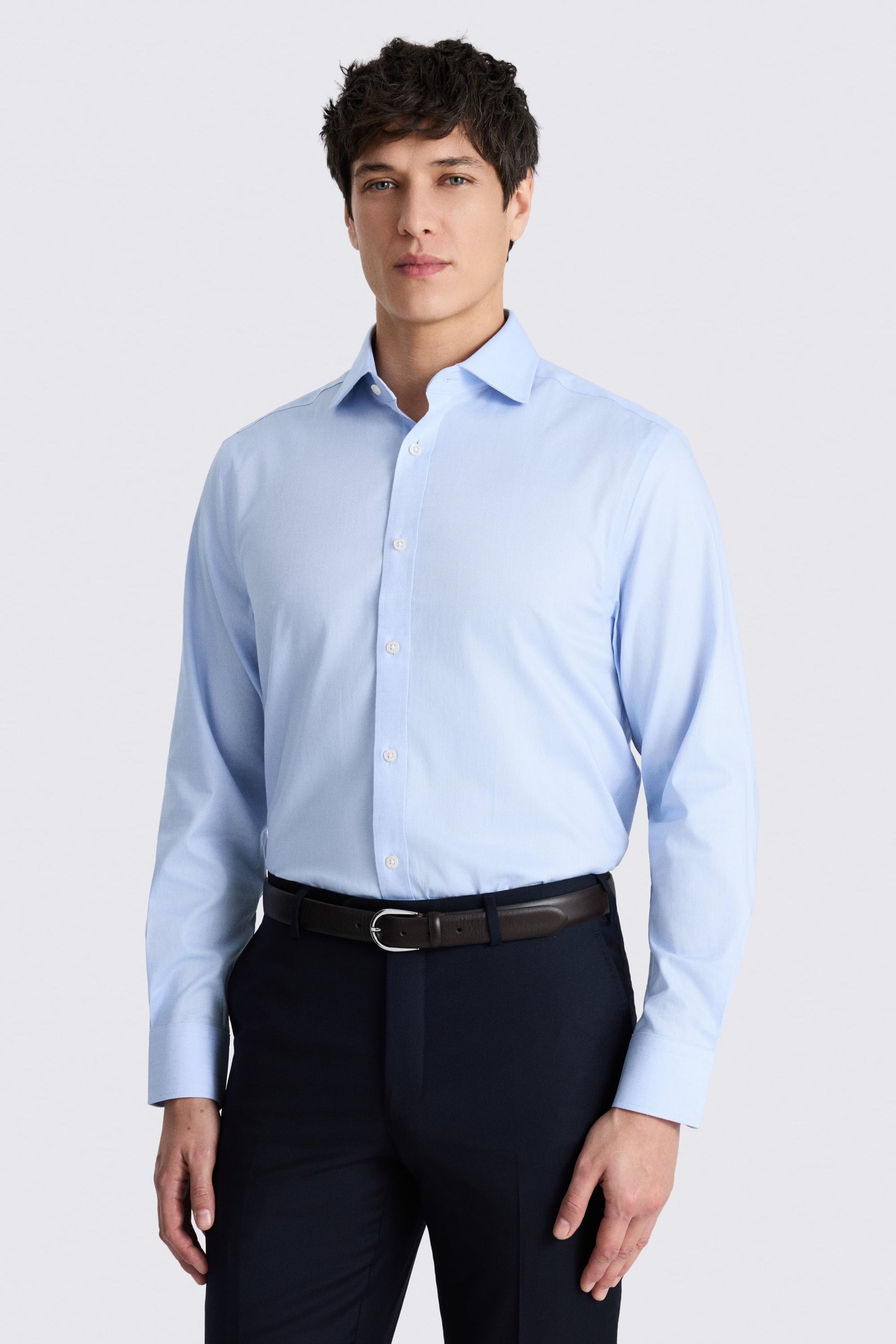 Regular Fit Sky Dobby Stretch Shirt