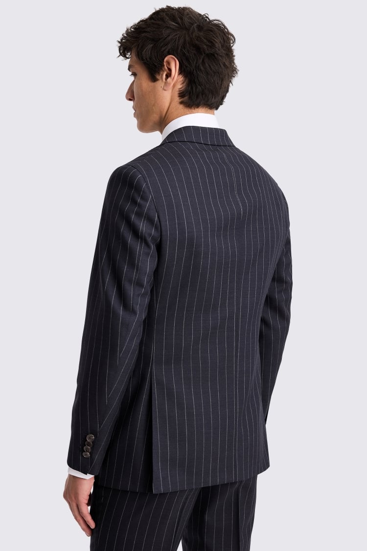 Italian Tailored Fit Navy Stripe Suit