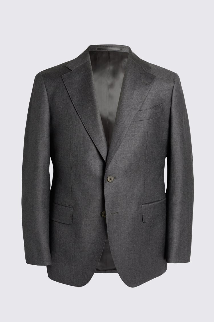 Italian Tailored Fit Charcoal Twill Suit