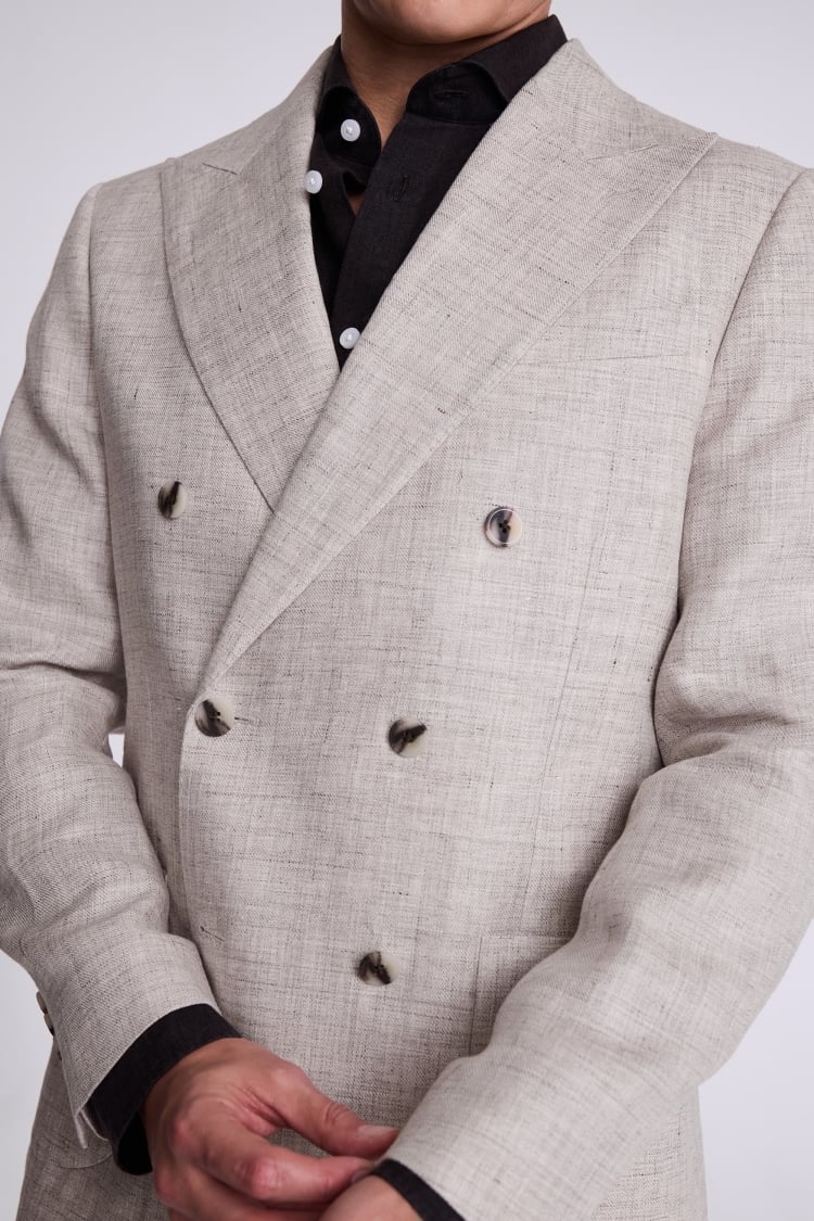 Tailored Fit Light Neutral Linen Suit