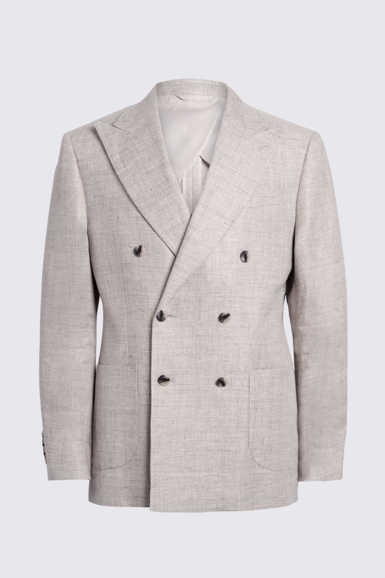 Tailored Fit Light Neutral Linen Suit