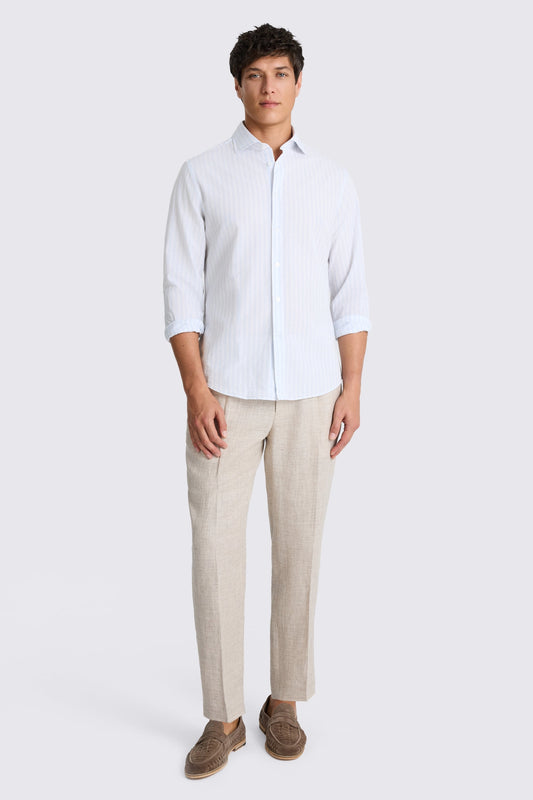 Blue Bengal Cotton Linen Stripe Shirt