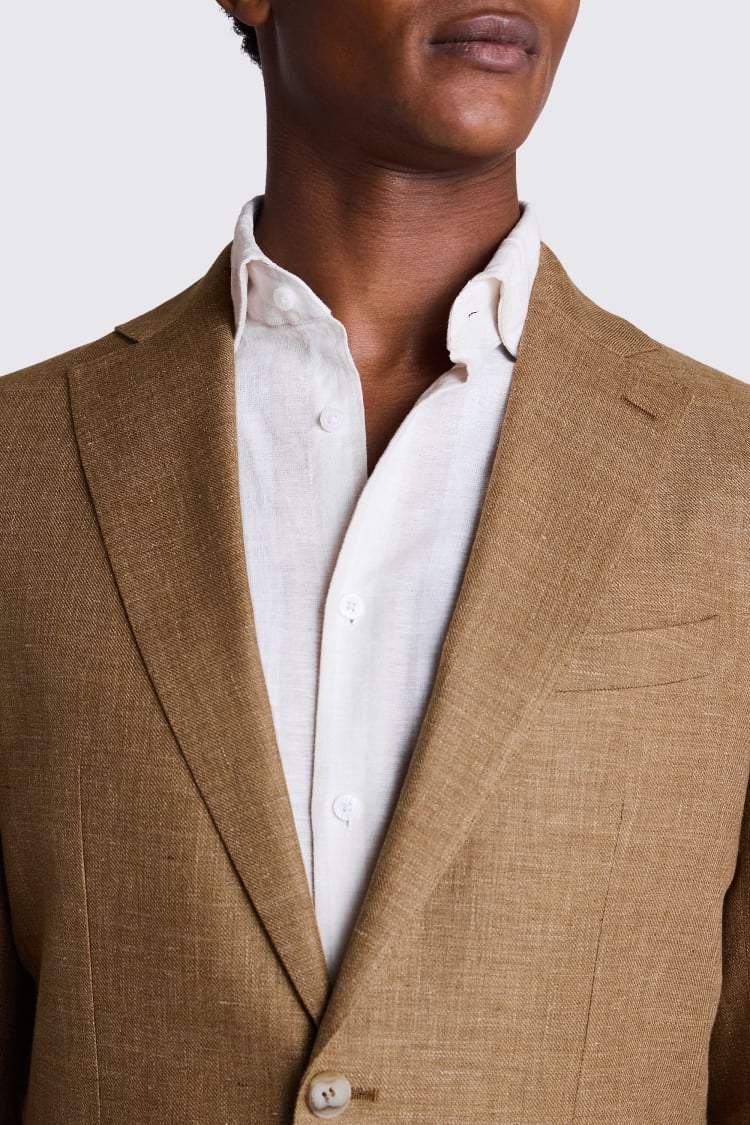 Tailored Fit Gold Linen Suit