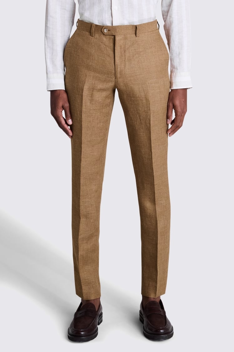 Tailored Fit Gold Linen Suit