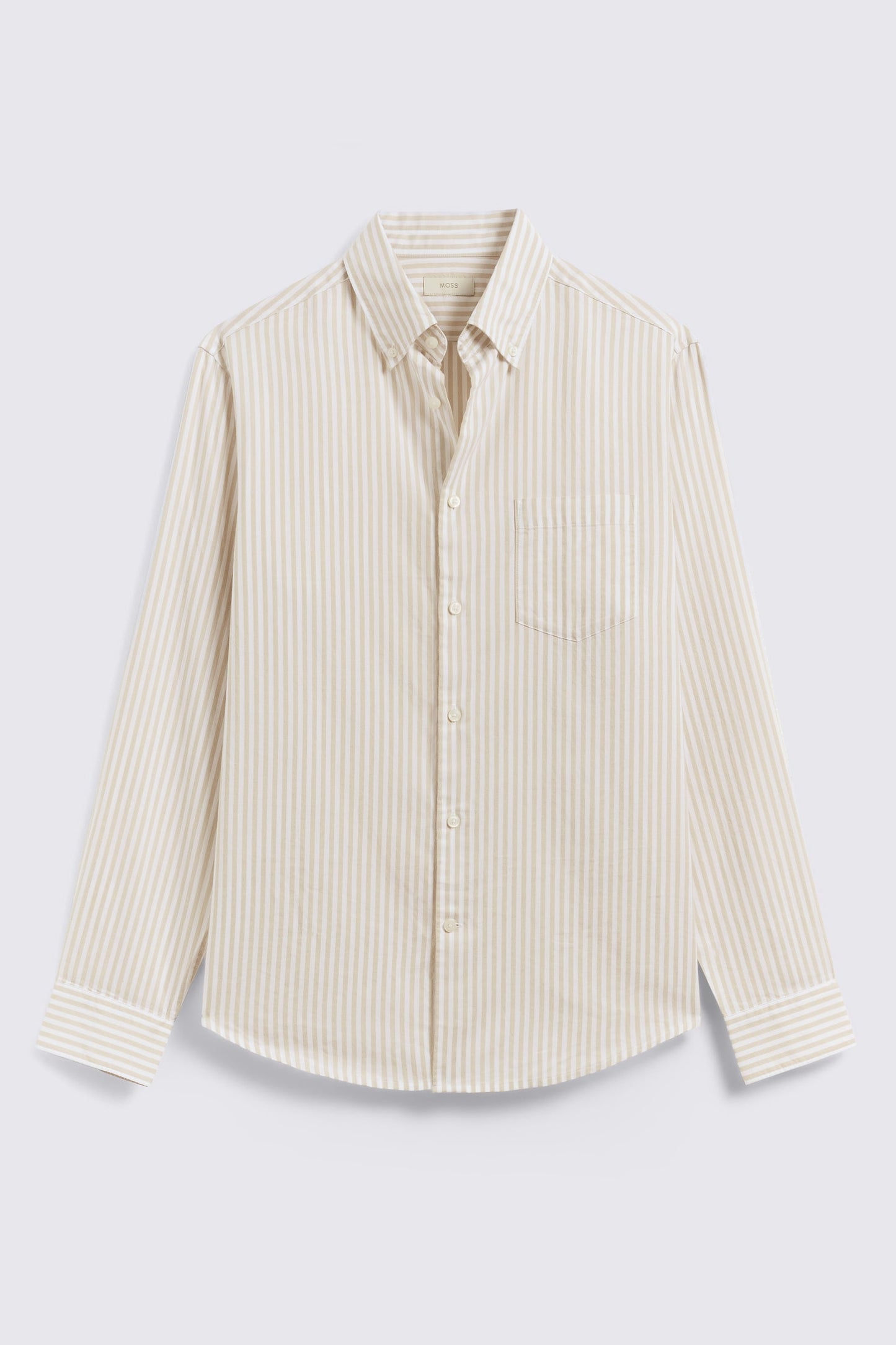 Camel Stripe Cotton Oxford Shirt