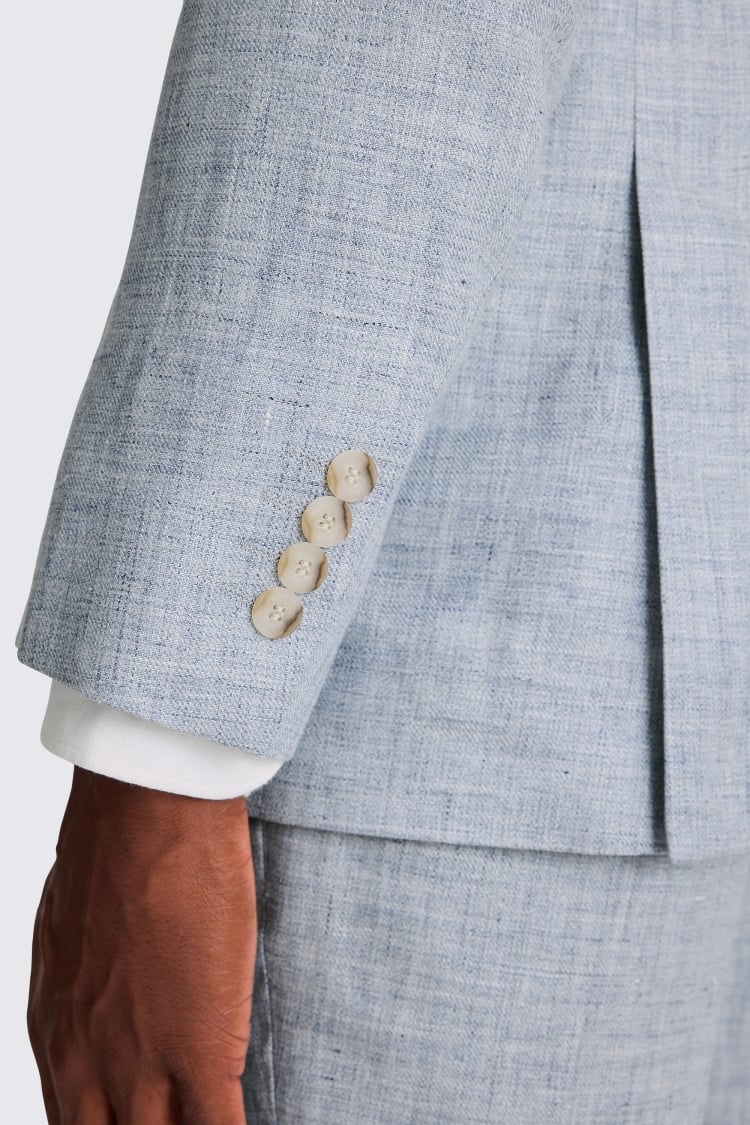 Tailored Fit Light Blue Linen Suit