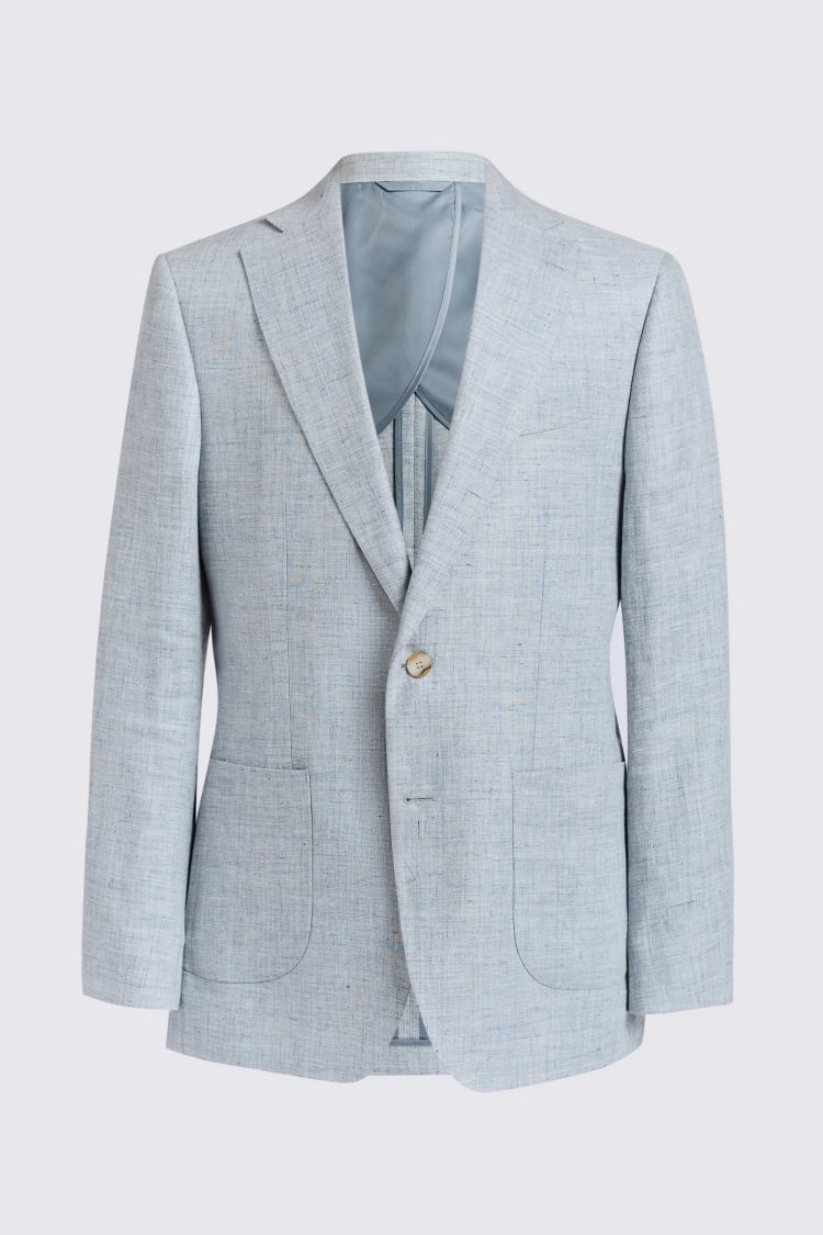 Tailored Fit Light Blue Linen Suit