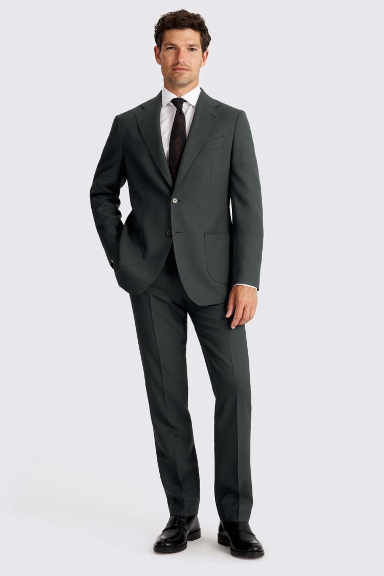 Italian Tailored Fit Dark Green Suit