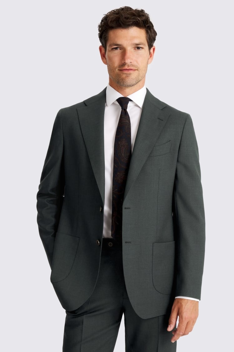 Italian Tailored Fit Dark Green Suit