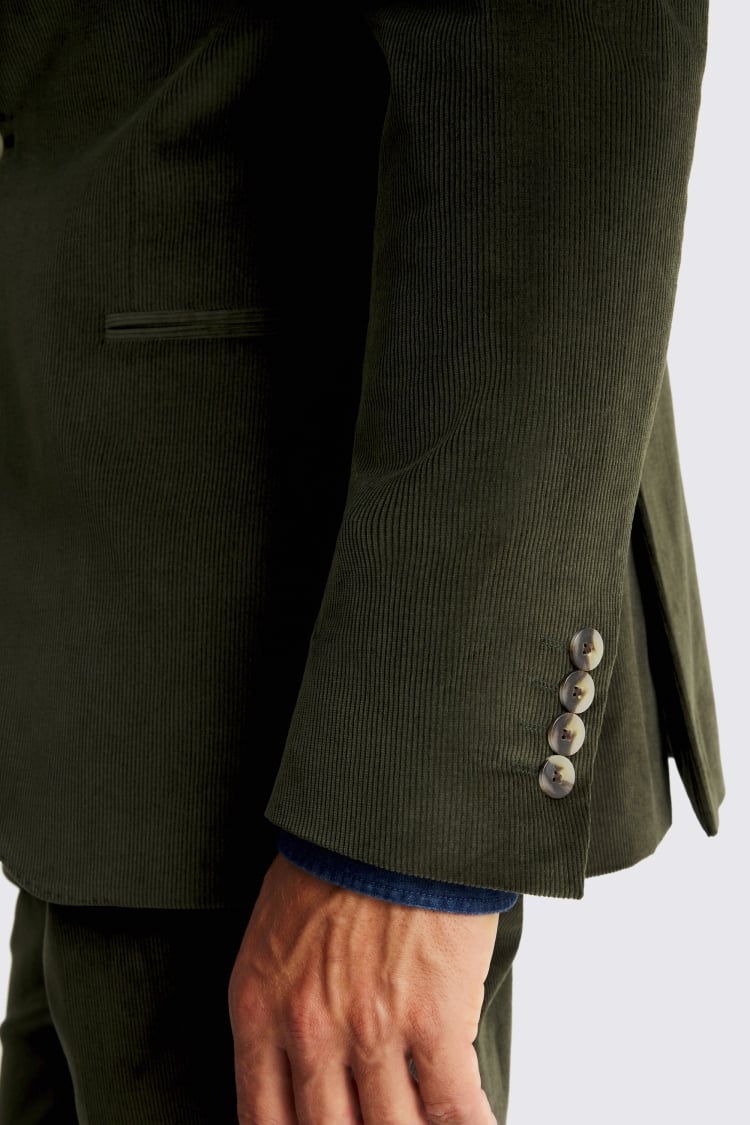Tailored Fit Dark Green Corduroy Suit