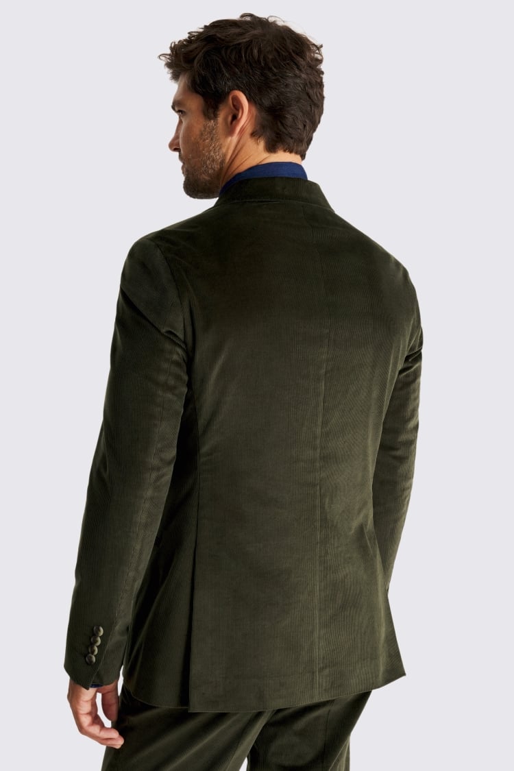 Tailored Fit Dark Green Corduroy Suit