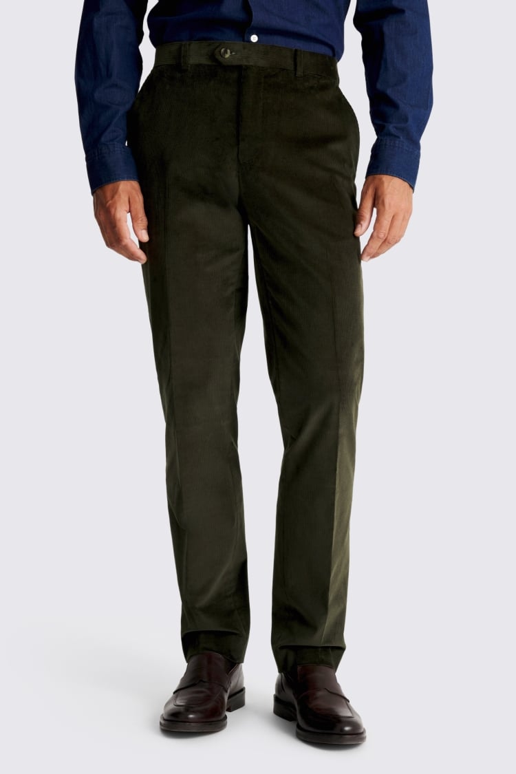 Tailored Fit Dark Green Corduroy Suit