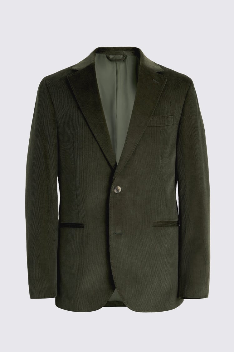 Tailored Fit Dark Green Corduroy Suit