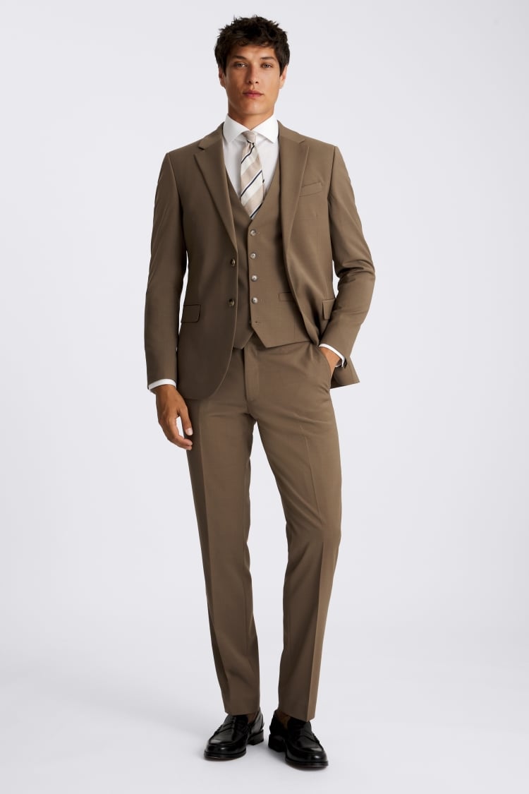 Slim Fit Dark Camel Suit