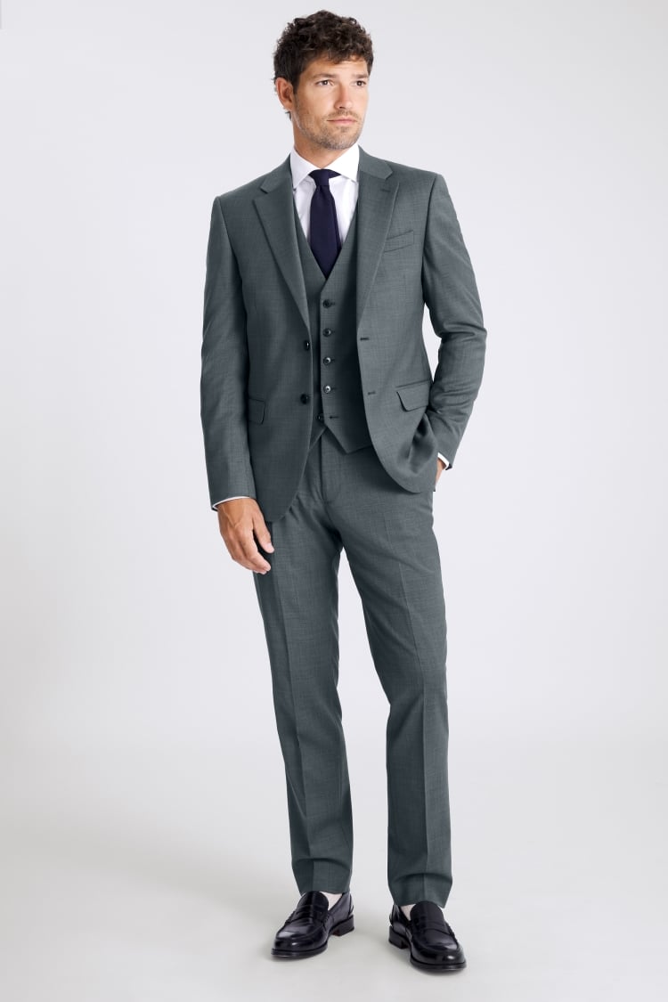 Slim Fit Teal Suit