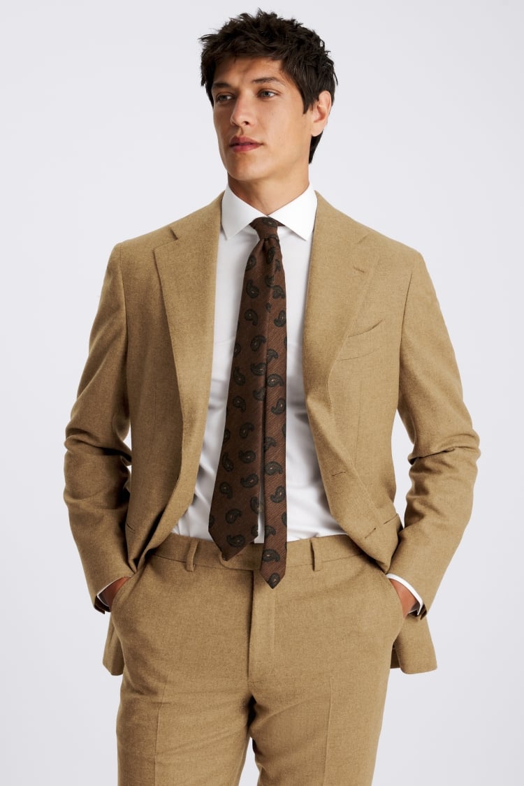 Italian Tailored Fit Gold Flannel Suit