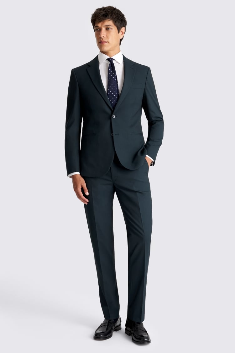 Slim Fit Teal Suit