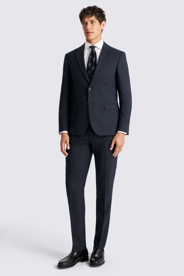 Slim Fit Navy Puppytooth Suit