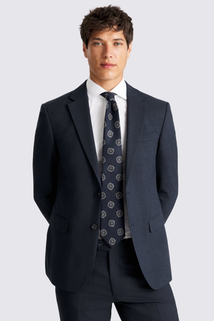 Slim Fit Navy Puppytooth Suit